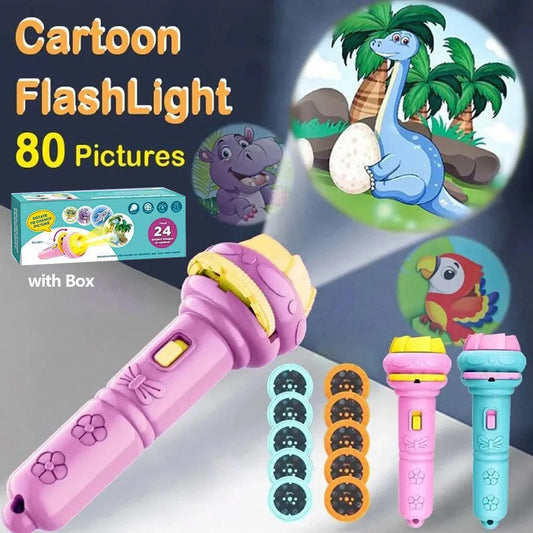 Cartoon Projection Flashlight 80 Patterns Creative Children